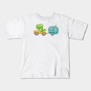 Dinosaur and his trailer Kids T-Shirt